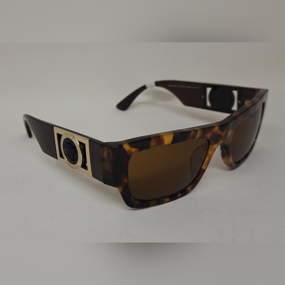 NWT Versace Men's Sunglasses Rectangle Medusa Havana Italy VE4416-U 53-18-145 - Picture 7 of 16